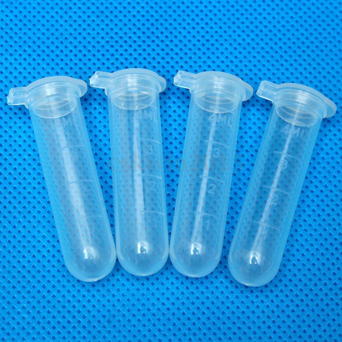 50x 5ml Plastic Centrifuge Lab Test Tube Vial Sample Container Bottle with Cap