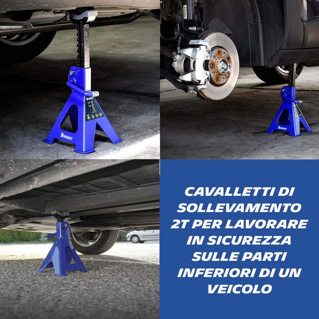 MICHELIN 2 cavaletti Auto treppiedi a cremagliera 2 tonnellate