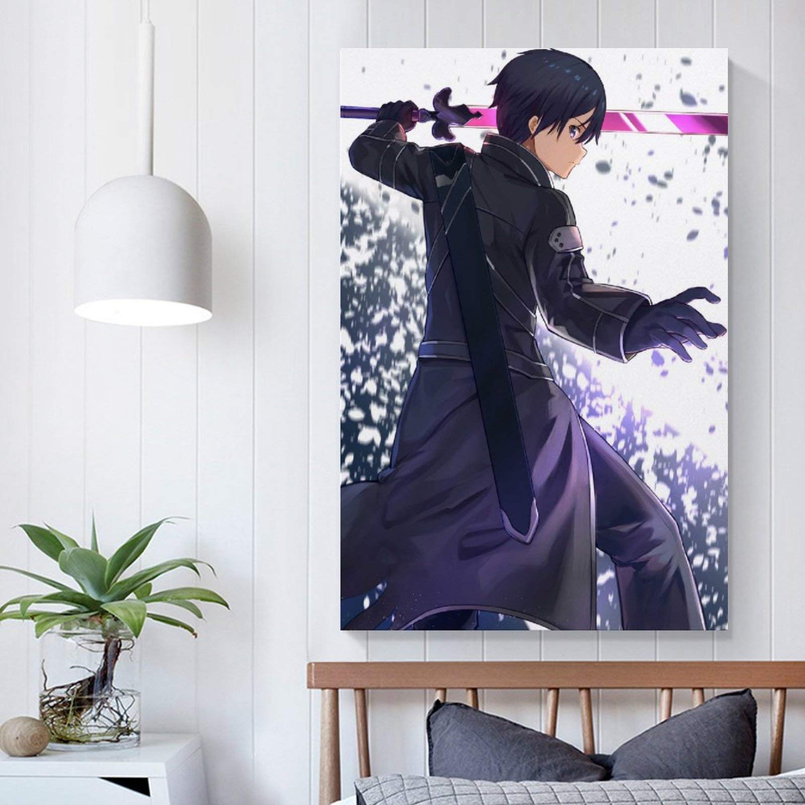 Kirito Anime Sword Art Online SAO - Póster de lienzo y arte de