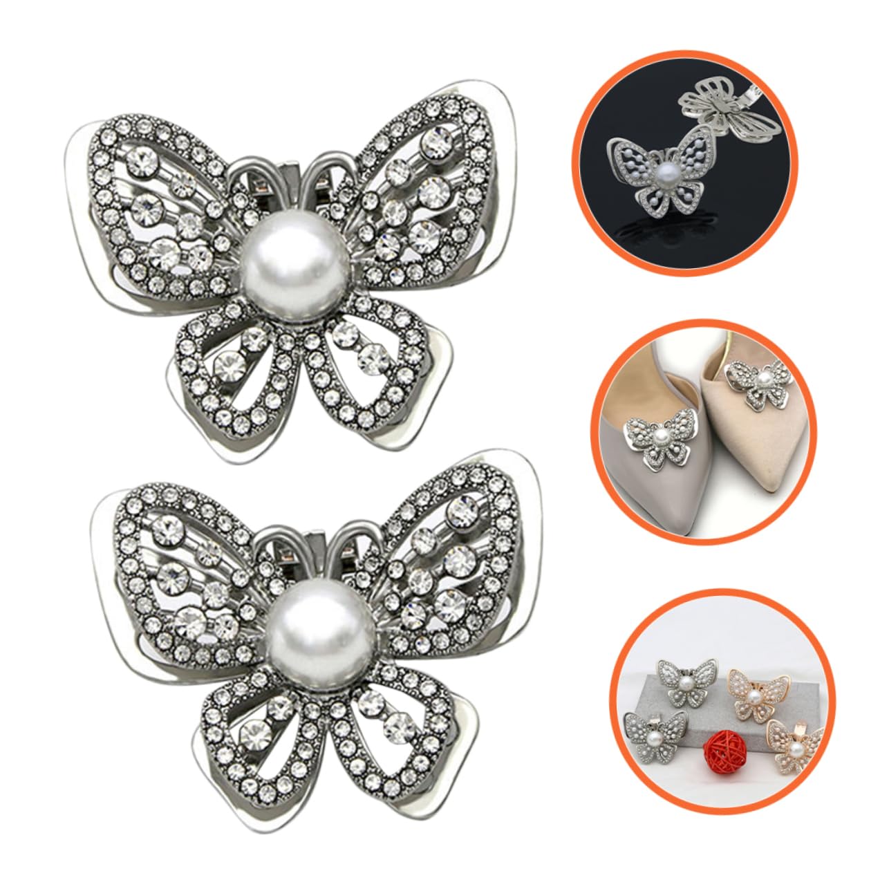 Healeved Clip per Scarpe Sposa con Decorazioni Chic per e Pumps Accessorio per Cerimonie e Cristallo