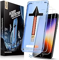 Vista 1 de MAGIC JOHN Paquete de 2 protectores de pantalla para iPhone SE 3/SE 2 (edición 2022/2020), vidrio templado para iPhone 7/8/6, eliminación automática