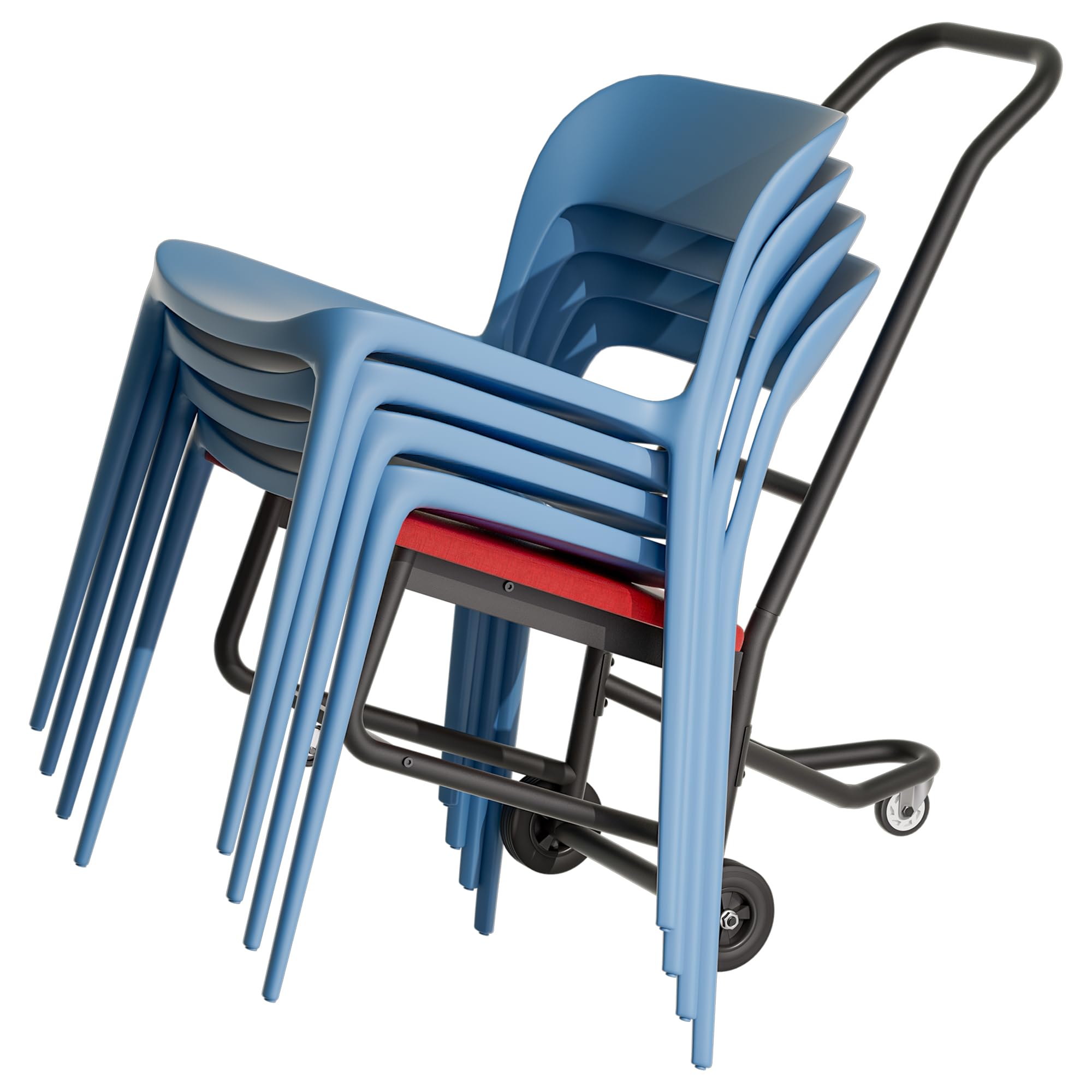 Chair Dolly for Stackable Chairs,Heavy-Duty Banquet Chair Cart for Stacking 10 Chairs,300 LBS Capability