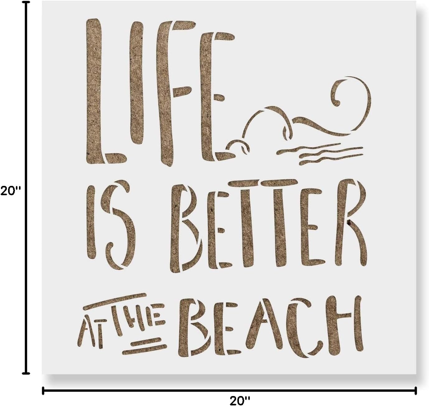 Life is Better Beach Stencil - Sand Stencil, Waves Stencil, Beach Stencil, Sun Stencil, Ocean Stencil