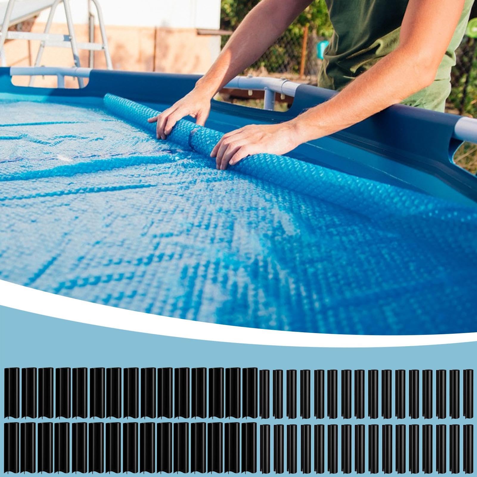 Grapas para Cubierta De Piscina Abrazaderas Resistentes Al Viento 60 Piezas
