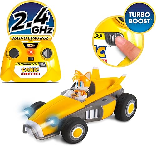 Miniatura 2 de Sonic Racing RC: Tails The Fox - NKOK (603), auto a control remoto de 2.4 GHz con Turbo Boost, con licencia oficial de Sega Sonic The Hedgehog,