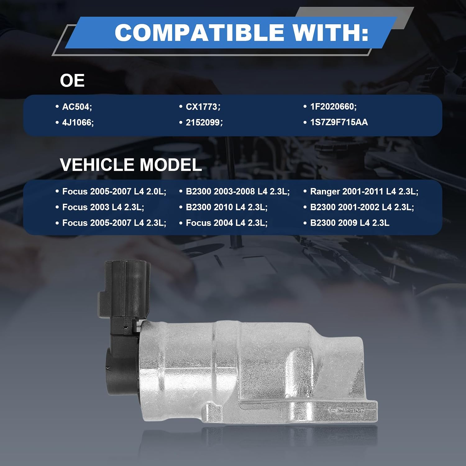 Fuel Injection Idle Air Control Valve Fits Ranger 2001-2011 Focus 2003-2007 Mazd B2300 2001-2010 Mercury Marauder 2004, 2.0L 2.3L 4.6L OE#1S7Z9F715AA