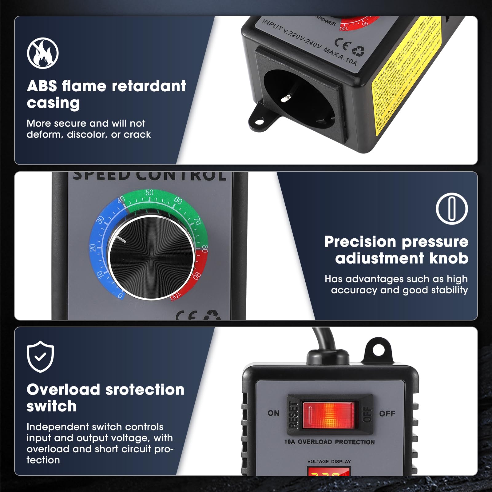 Regolatore Di Velocità Variabile SCR AC Da 10000 W, Controllo Ventola E Motore 120 V 220 V Ac 22 A Ideale Per Utensili Elettrici Spina Usa~p144619907