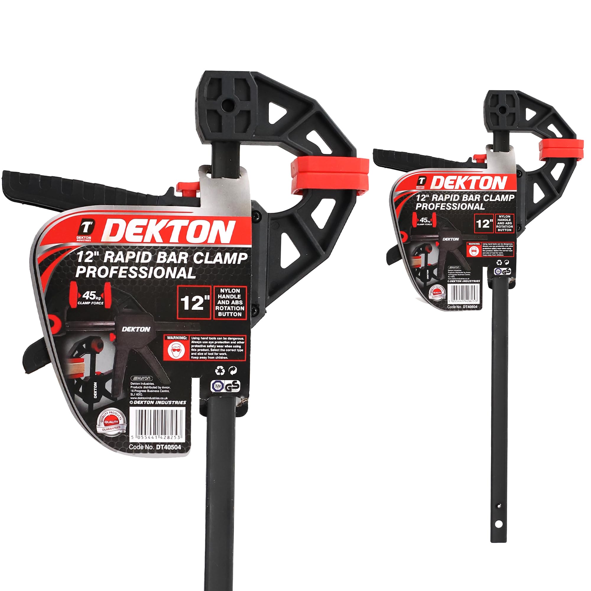 Dekton Rapid Bar Clamp Professional-High Clamping Pressure| Quick-release Mechanism| Durable & Strong Grip| Abs Handle And Rotation Button| Converts From Clamp To Spreader In Seconds| 45kg Clamp Force