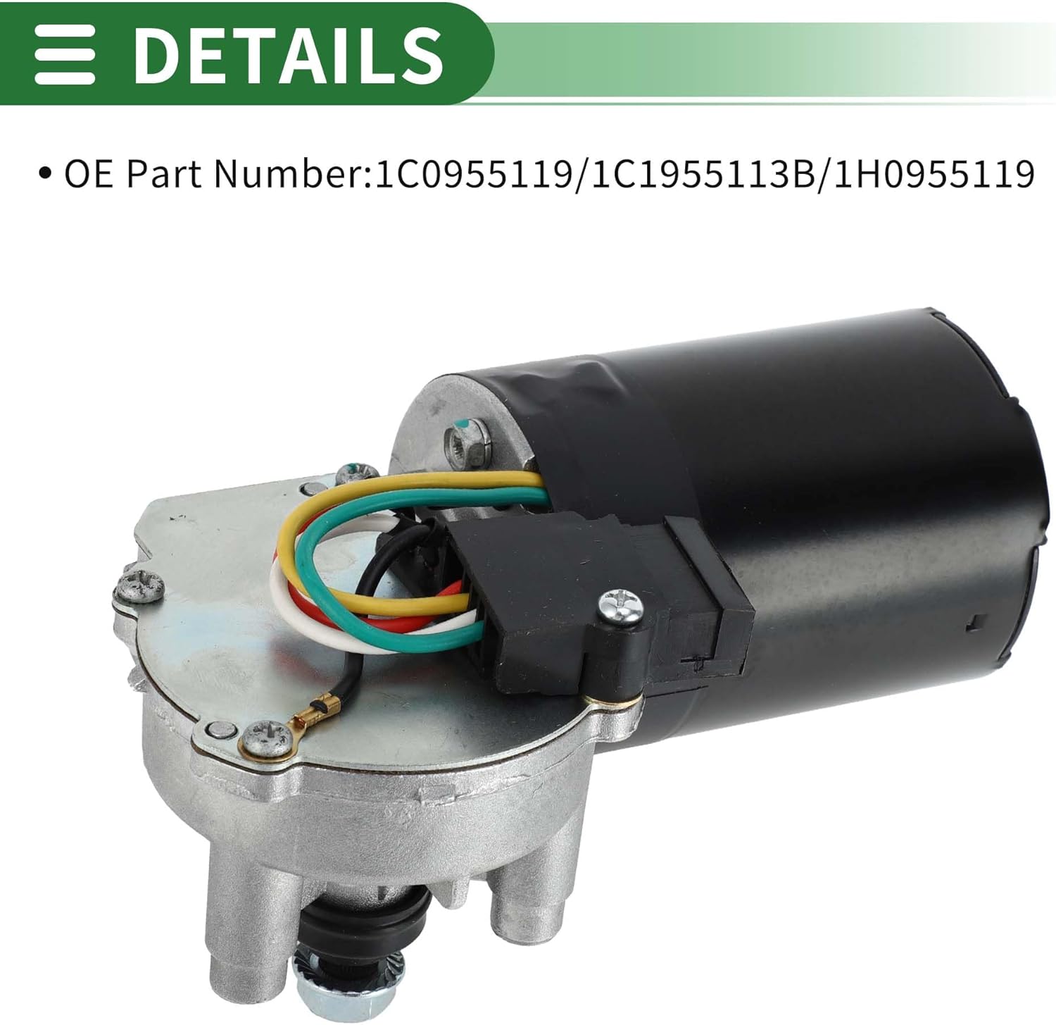 Motoforti Car Front Windscreen Windshield Wiper Motor for Volkswagen for VW Beetle 98-10 for Golf 91-01 for Jetta 93-01 for Passat 90-97 Cabrio 95-02 Corrado 90-94 No.1C1955113B 5 Pin