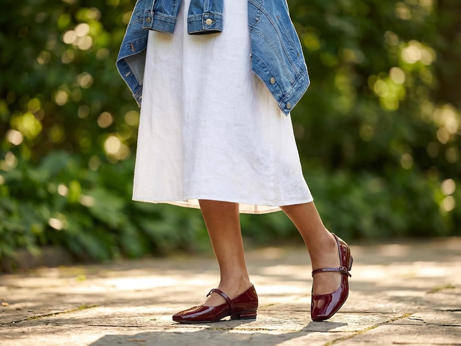 Womens Mary Jane Flats Closed Square Toe Ballet Flat Dressy Comfortable Slip on Shoes - Image 8