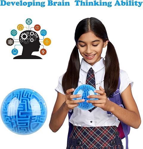 Miniatura 4 de Sratte Maze Ball 3D Maze Game Puzzle Toy Gifts Gravity Brain Teasers Ball para niños, adolescentes y adultos, desafío difícil (clásico)