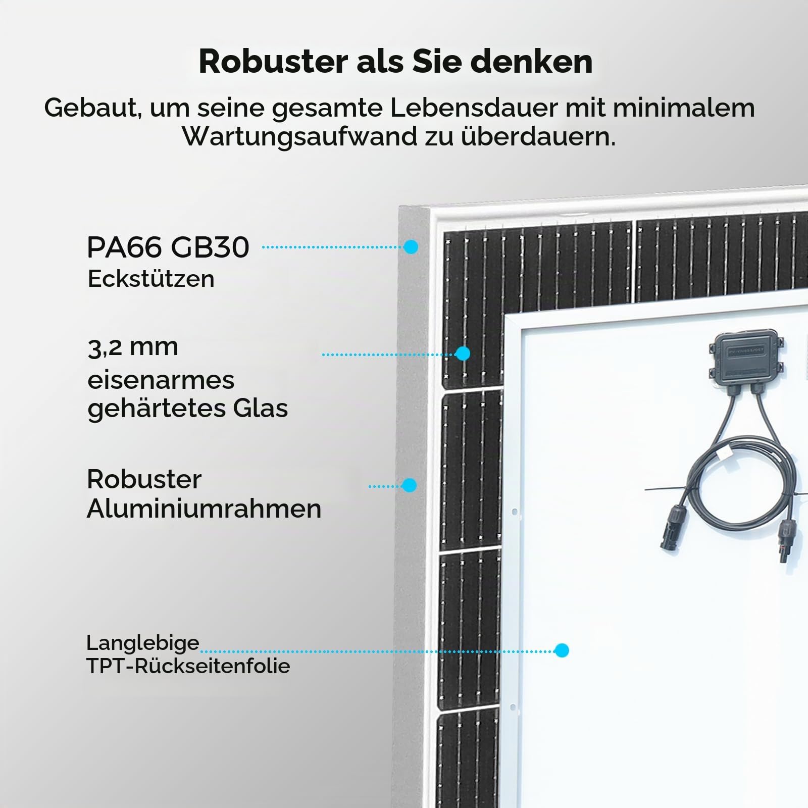 Balkonkraftwerk 300 Watt Komplettset Steckdose Plug & Play, 210W Solarpanel mit 230V 300W Wechselrichter, Solaranlage Balkon Komplett Photovoltaik, 18V Solarmodul 2 x105W