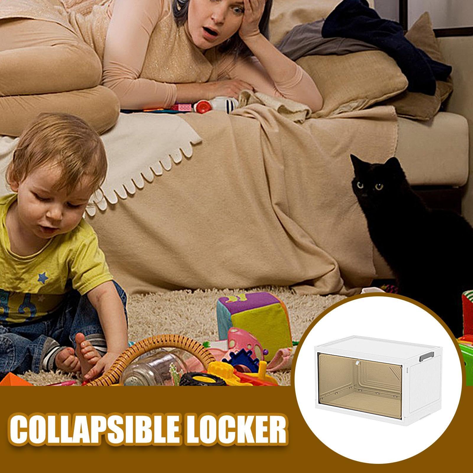 Faltbare Aufbewahrungsbox für Kleidung, transparent, faltbar, Kleider | Organizer: stapelbare Kleiderbox für Pullover, Jacken, platzsparender Aufbewahrungsbehälter für Hosen, rop