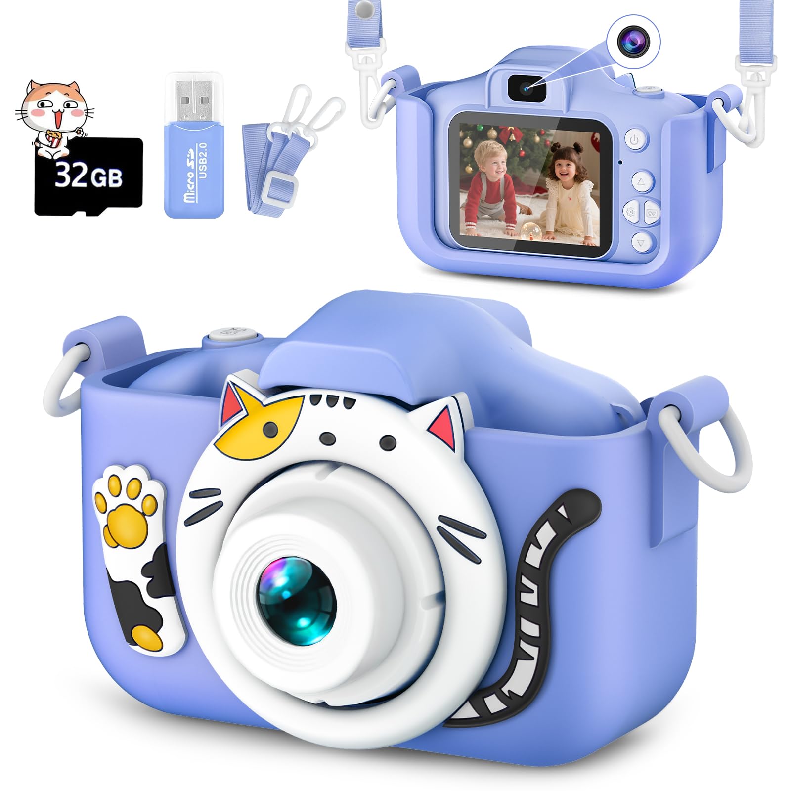 Upgrade Kids Selfie Camera for Boys,Girls Christmas Birthday Festival Gift for Kids,Digital Camera for Toddlers Toys for 3 4 5 6 7 8 9 10 11 12 Year Old