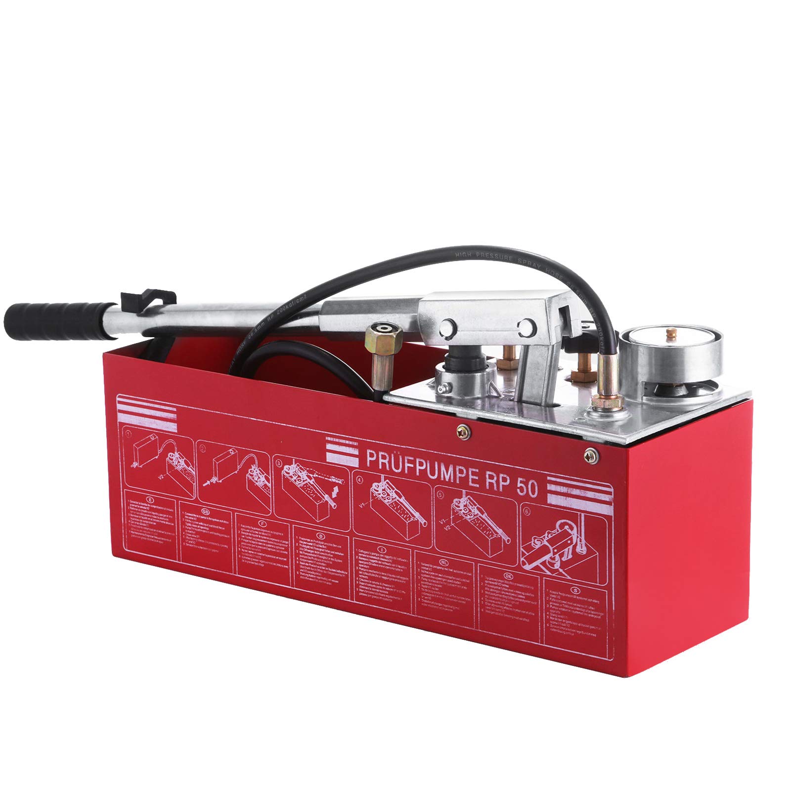 Buy VEVOR Hydraulic Manual Pressure Test Pump 725 PSI pressure pump 45 ml test pump 5 MPa 3