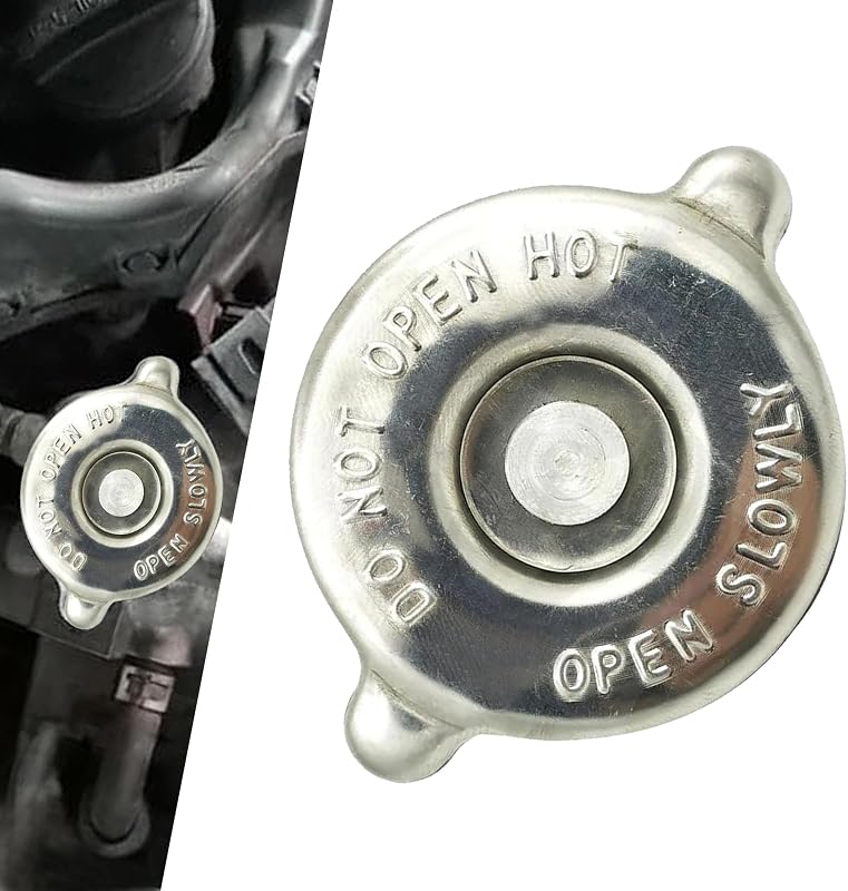 1 PC Radiator Cap, 16 PSI Dual Lug Radiator Cap, Lasting Sealing Cooling Reservoir Cover, Stainless Steel Seal Cover Replacement, Compatible with Most Dodge Je-ep (Silver)