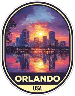 USA Orlando City Sticker - Waterproof Vinyl Decal for Car Bumper, Laptop, Luggage, Water Bottle, Phone Cases, Wall, Window, Sticker Size - 3'' Longer Side