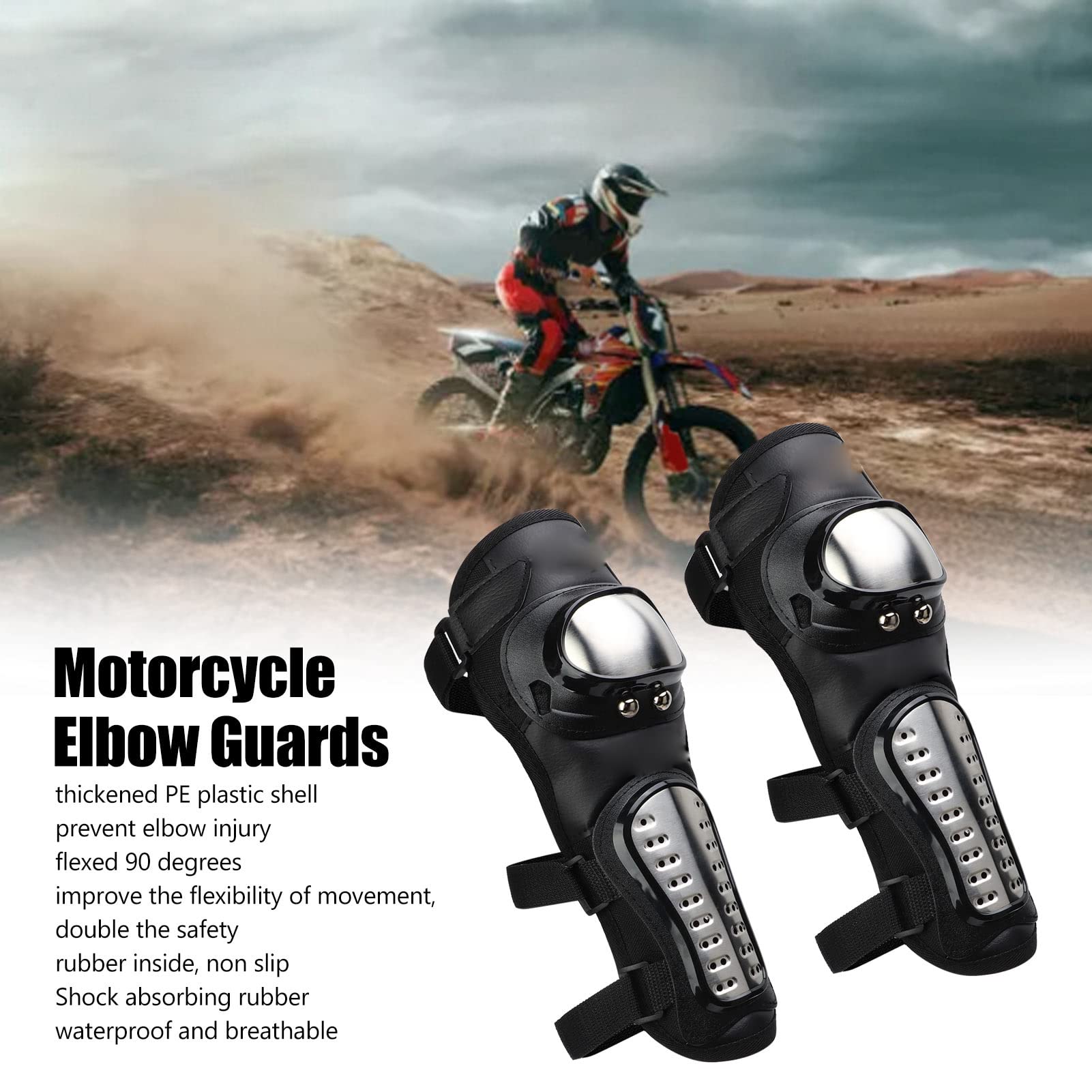 VBESTLIFE Gomitiere, 1 Paio di Gomitiere per Moto, Piegatura Regolabile a 90 Gradi, per Evitare Scivolamenti, Protezione del Gomito da Guida per la Guida in Moto