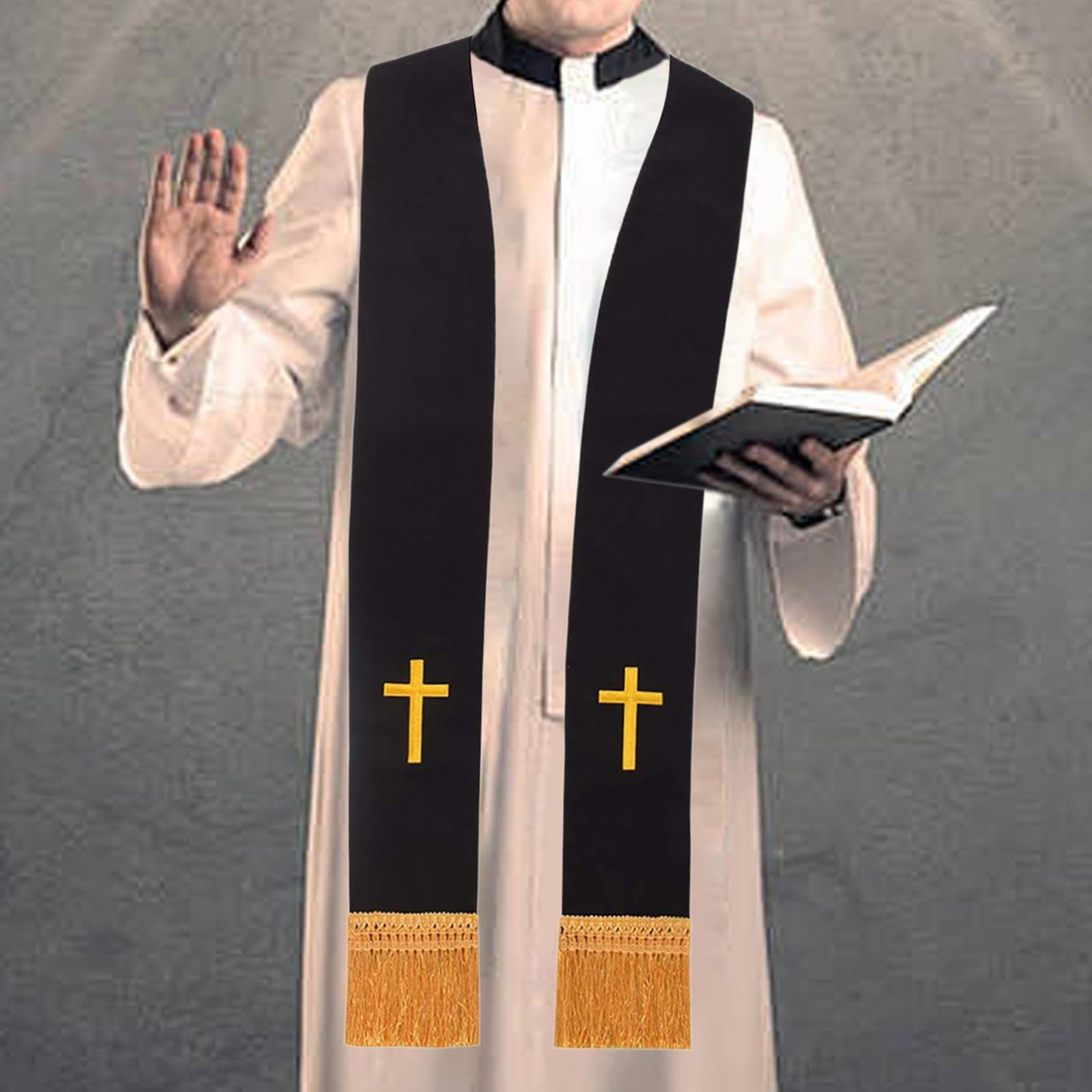 Snappsy Clergy Mass Stole Pastor Wedding Stole for Graduation Party Supplies Wedding Black| Uniforms & Work Clothing |Other Uniforms & Work Clothing|1 Clergy M Stole Set-picture-46