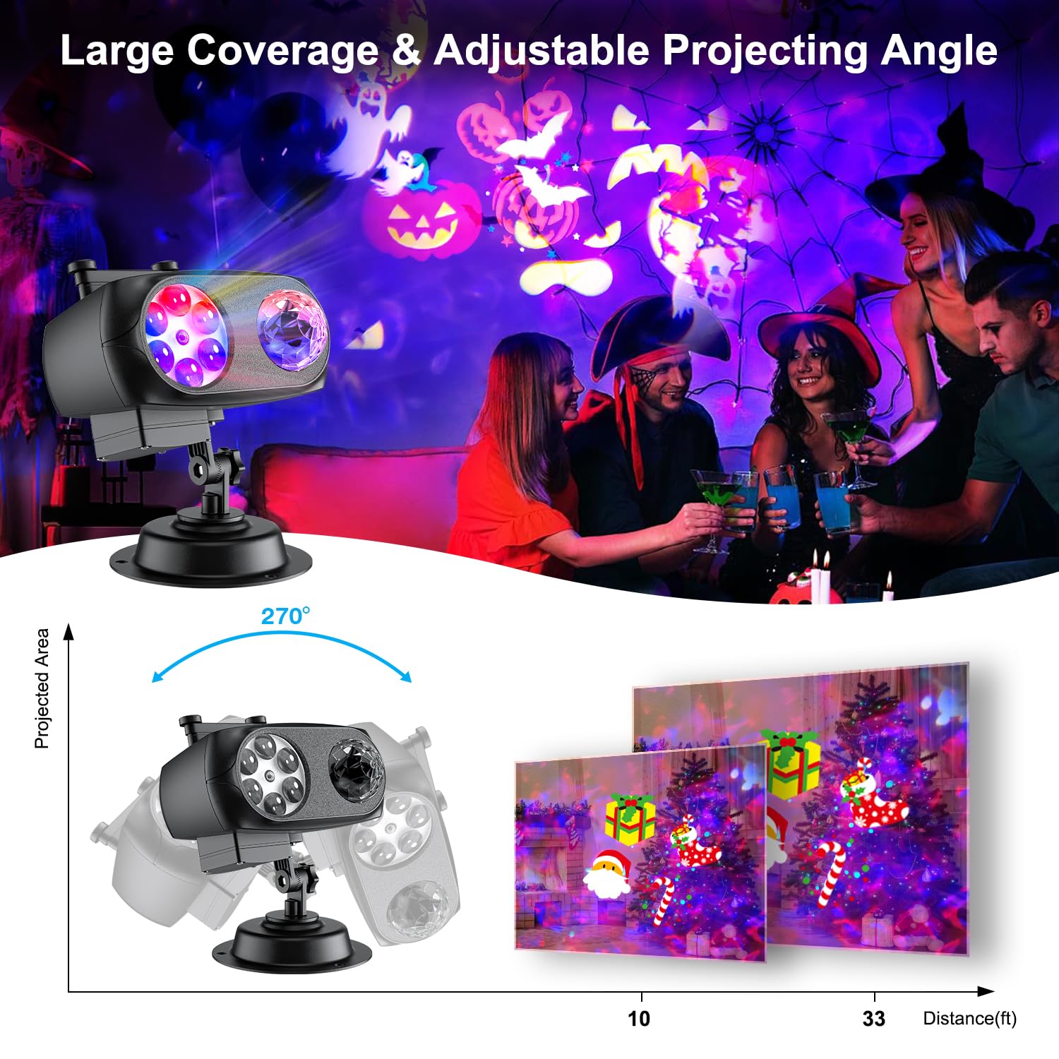 Snowflake Projector Lights Outdoor Lingvee Halloween Projector Lights ...