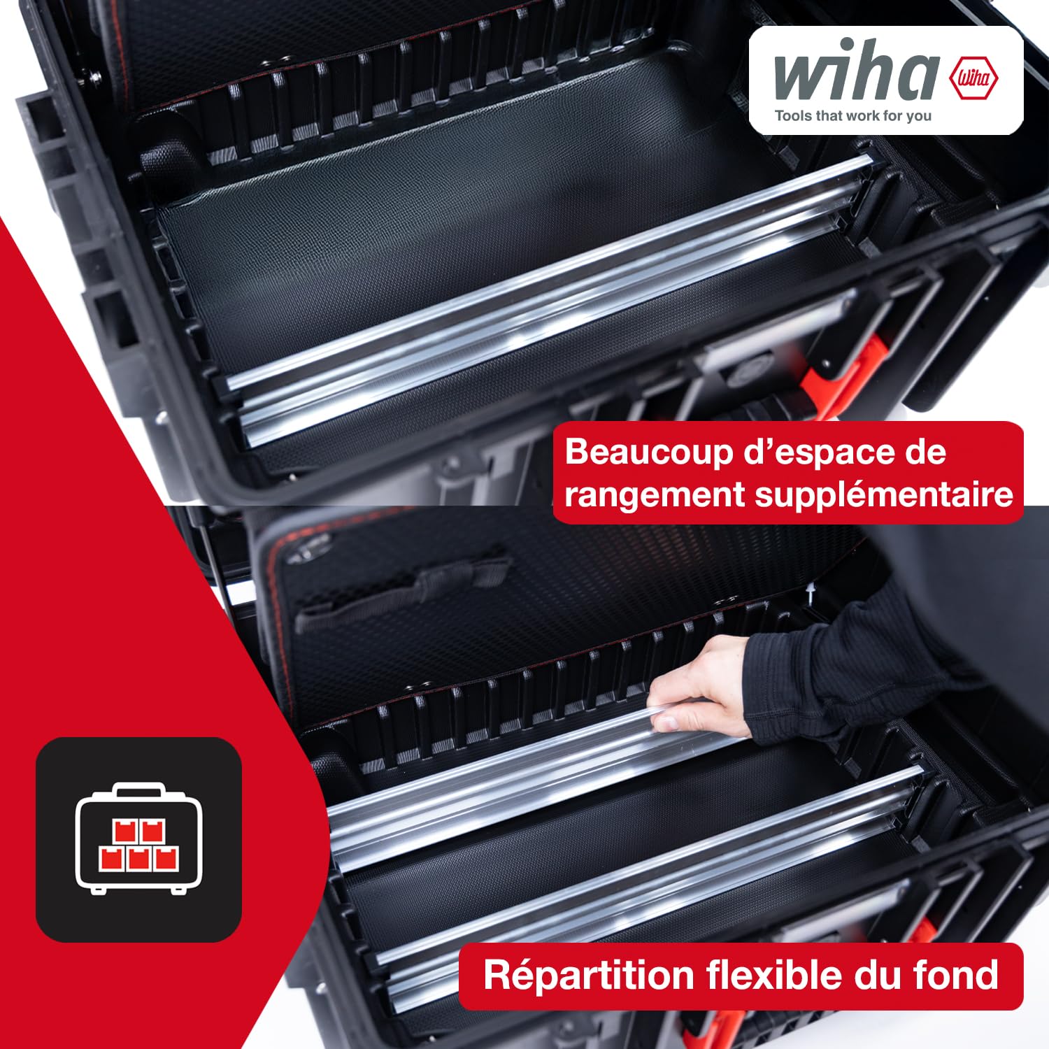 Wiha Caisse à outils électricien Competence XXL II 115 pièces (42069) | (42069) VDE insulated tools I sturdy trolley case I ideal for professional use I tool box I filled tool case