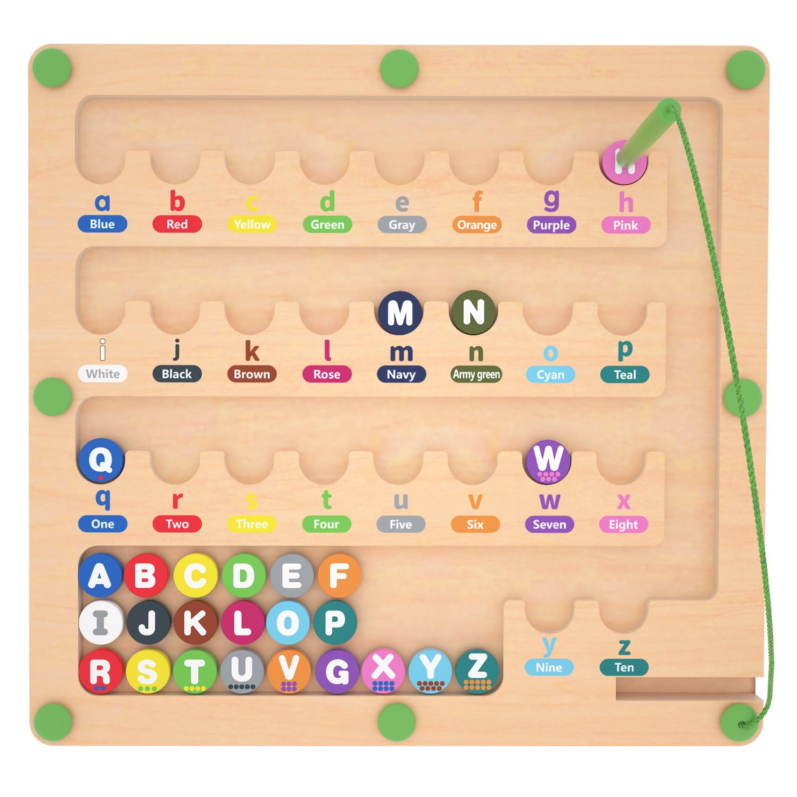 TUEVAK Magnetic Alphabet Letters Maze Board, Fine Motor Skills and Montessori Toys for 3 4 5 Year Old, Kids Toys for 3+ Year Old