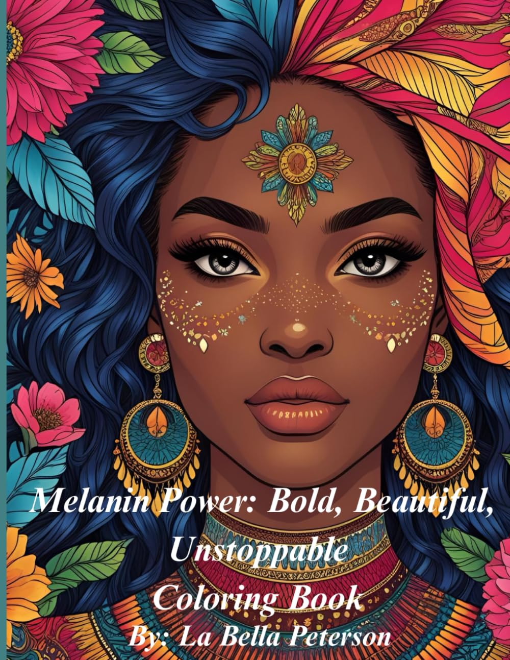 "Melanin Power: Bold, Beautiful, Unstoppable" Coloring Book