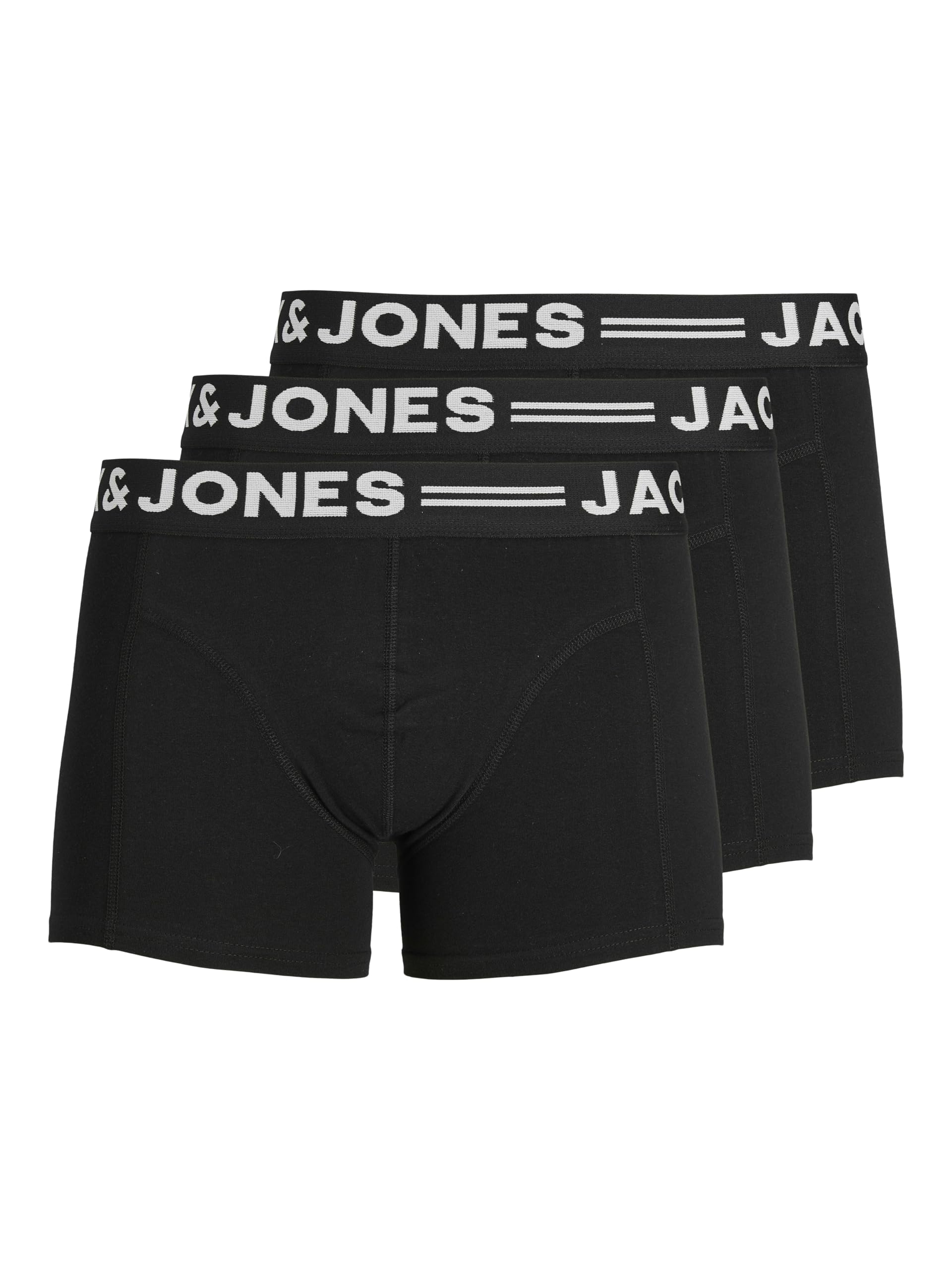 JACK & JONES Herren Jacsolid Trunks 3er Pack Op (3er Pack), Schwarzer Bund, M