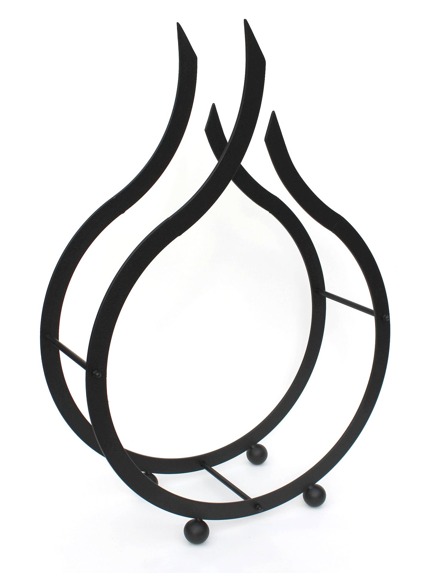 DanDiBo Kaminholzregal Innen Schwarz Kaminholzständer Flamme 78 cm Holzkorb Kaminholzhalter Feuerholzregal Holzregal