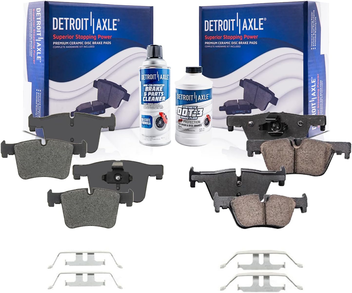 Detroit Axle Front and Rear 6pc Brake Pads Kit for BMW