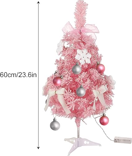 Miniatura 10 de Tabletop Christmas Tree Small Artificial Tree with Ornaments Prelit Mini Christmas Tree Artifical Tabletop Xmas Tree for Christmas Decorations,