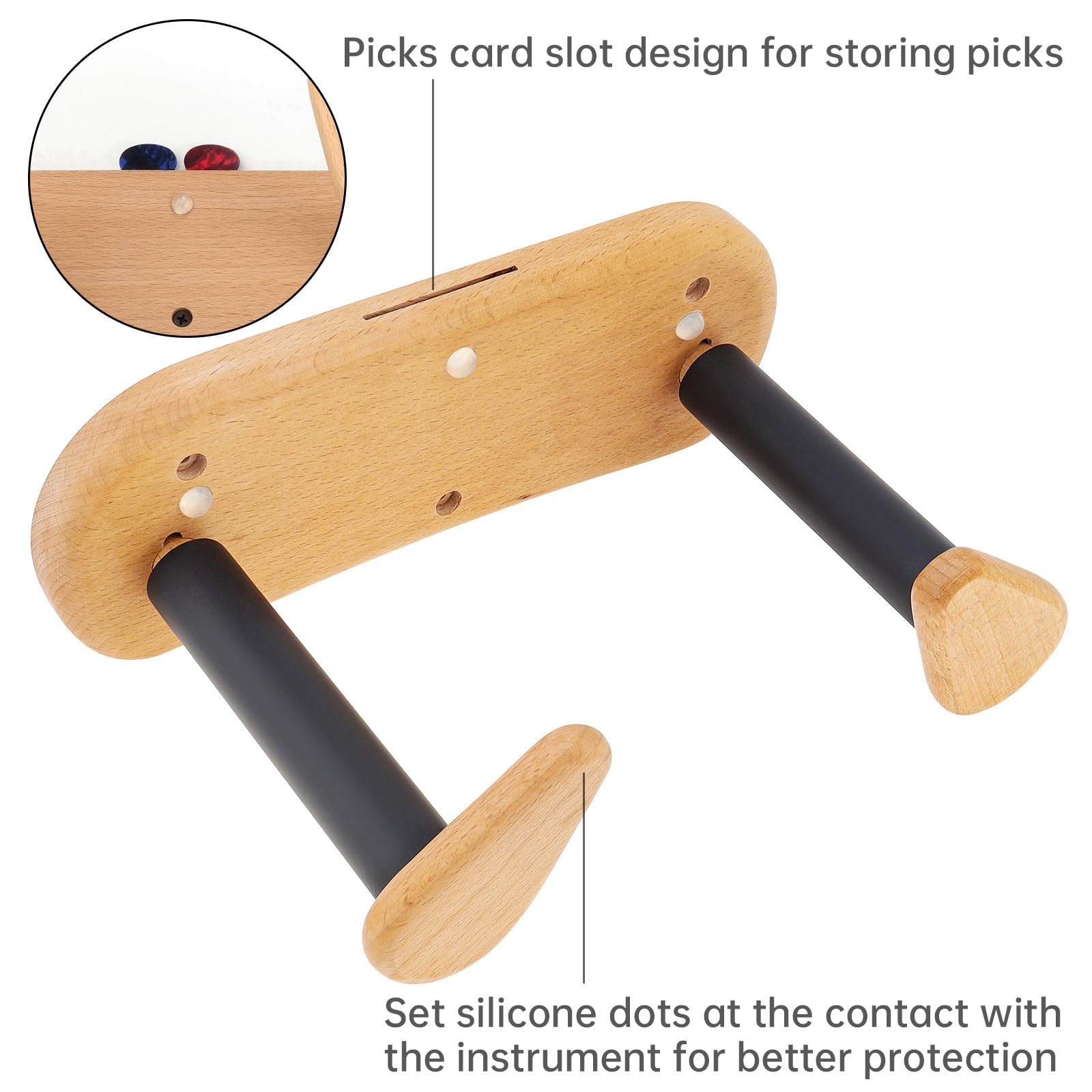 MuzcYM Guitar Hanger Wall Mount, Wood Guitar Hanger - Image 2