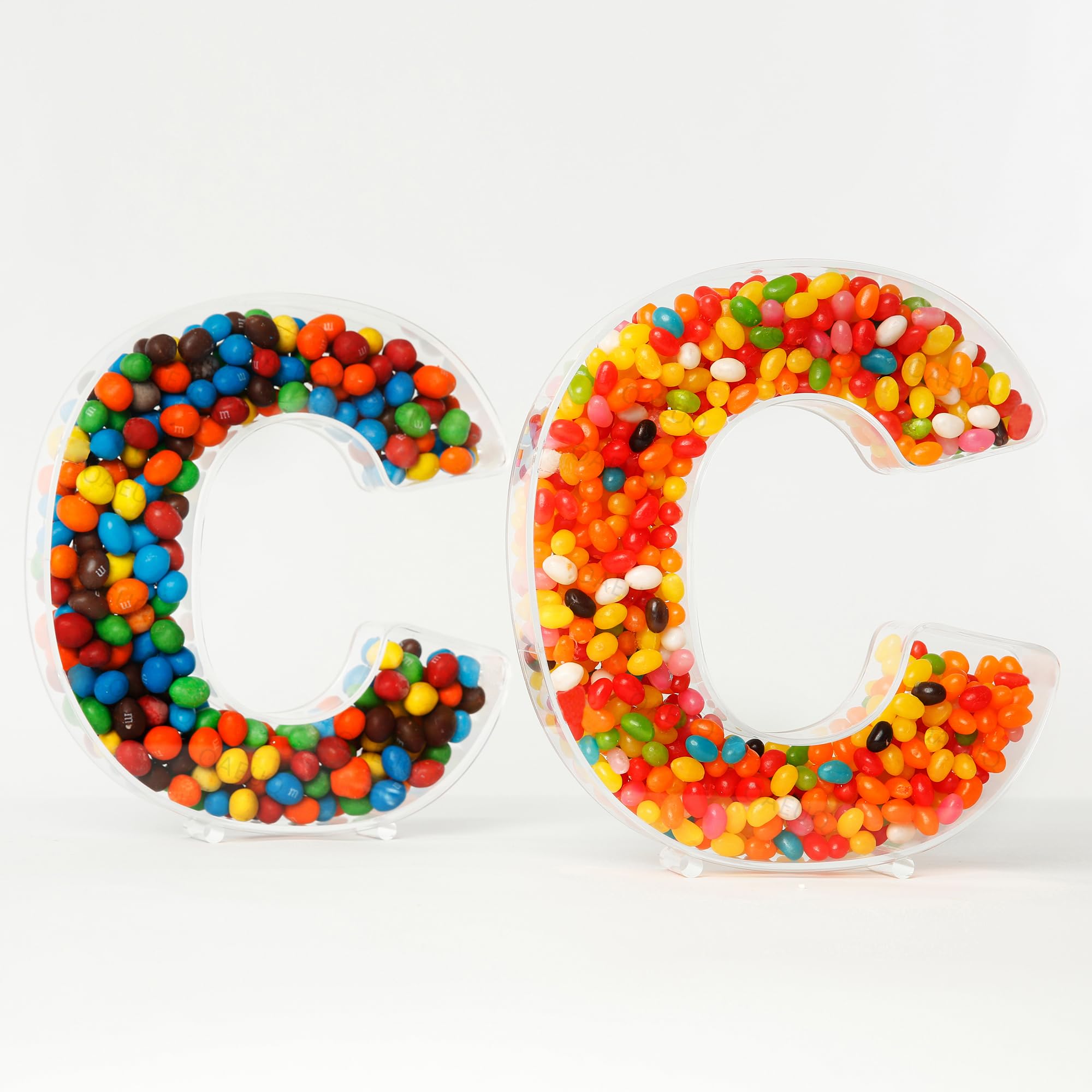 Fillable Alphabet Acrylic Tray Acrylic Alphabet Candy Jar Reusable Party Deli Jar Magnetic Lid Design 10in Sealed Acrylic Box (C)