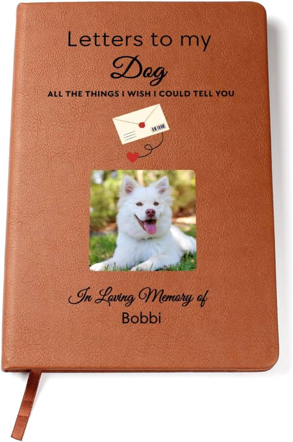 Hilis Personalized Journal Memorial Sympathy Gifts for Women or Men, A5 Vegan Leather Lined Notebook for Writing, Loss of Dog, Pet (Dog)