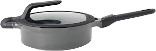 GEM Non-stick Sauté Pan 10" 3.5qt., Stay-cool, Detachable Handle, Glass Lid, Ferno-Green, Non-Toxic Coating, Induction Cooktop Ready