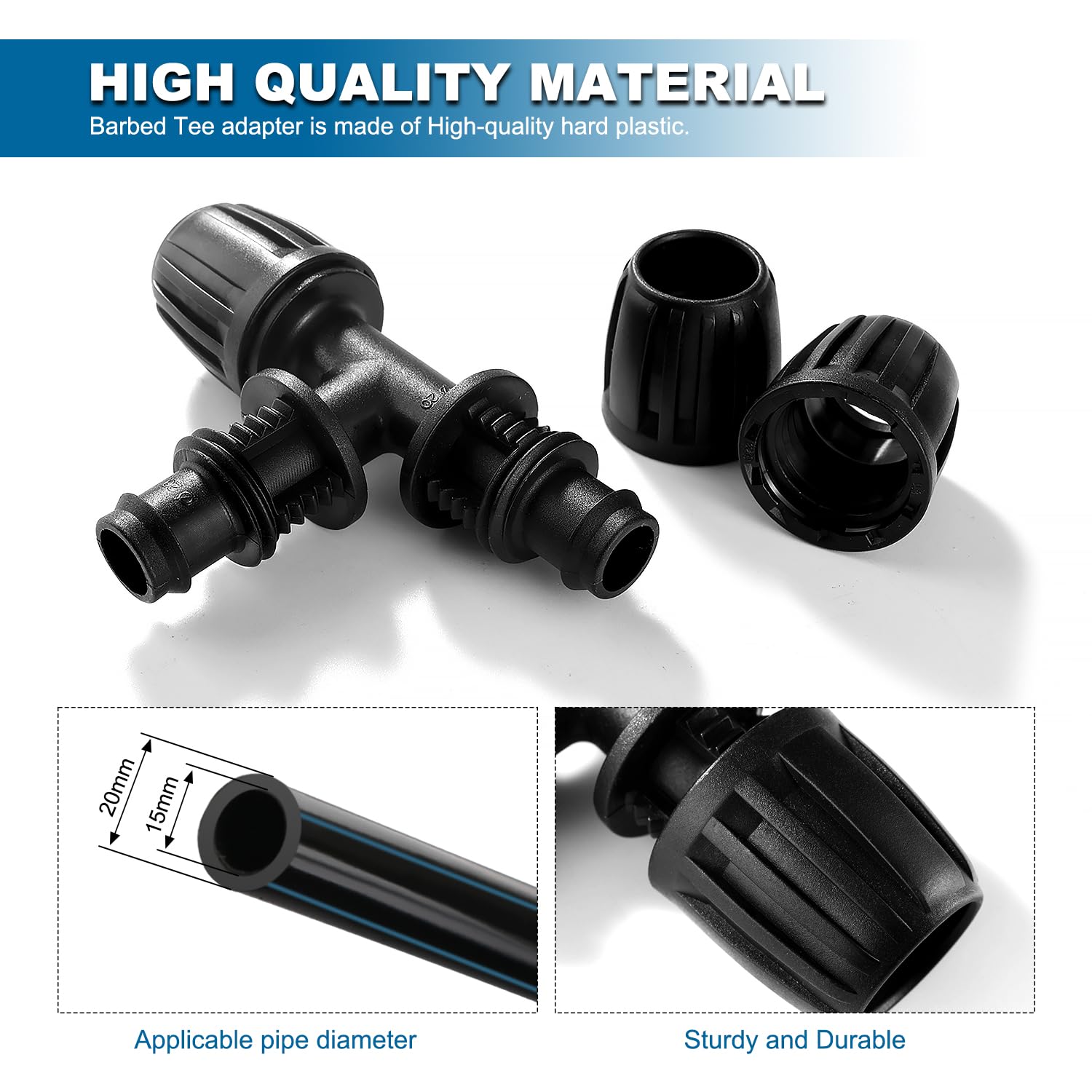 5 Pezzi Raccordi Irrigazione 20mm - Connettori Per Tubo Goccia Giardino - Foto 13