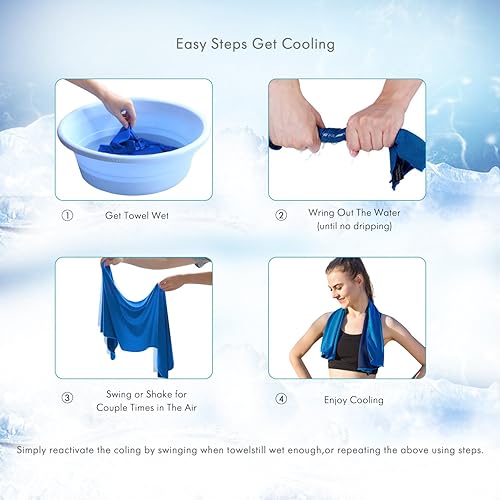 Miniatura 8 de Your Choice Toallas de enfriamiento para cuello y cara (12 x 40 pulgadas), entrenamiento, gimnasio, fitness, golf, yoga, campamento, toalla