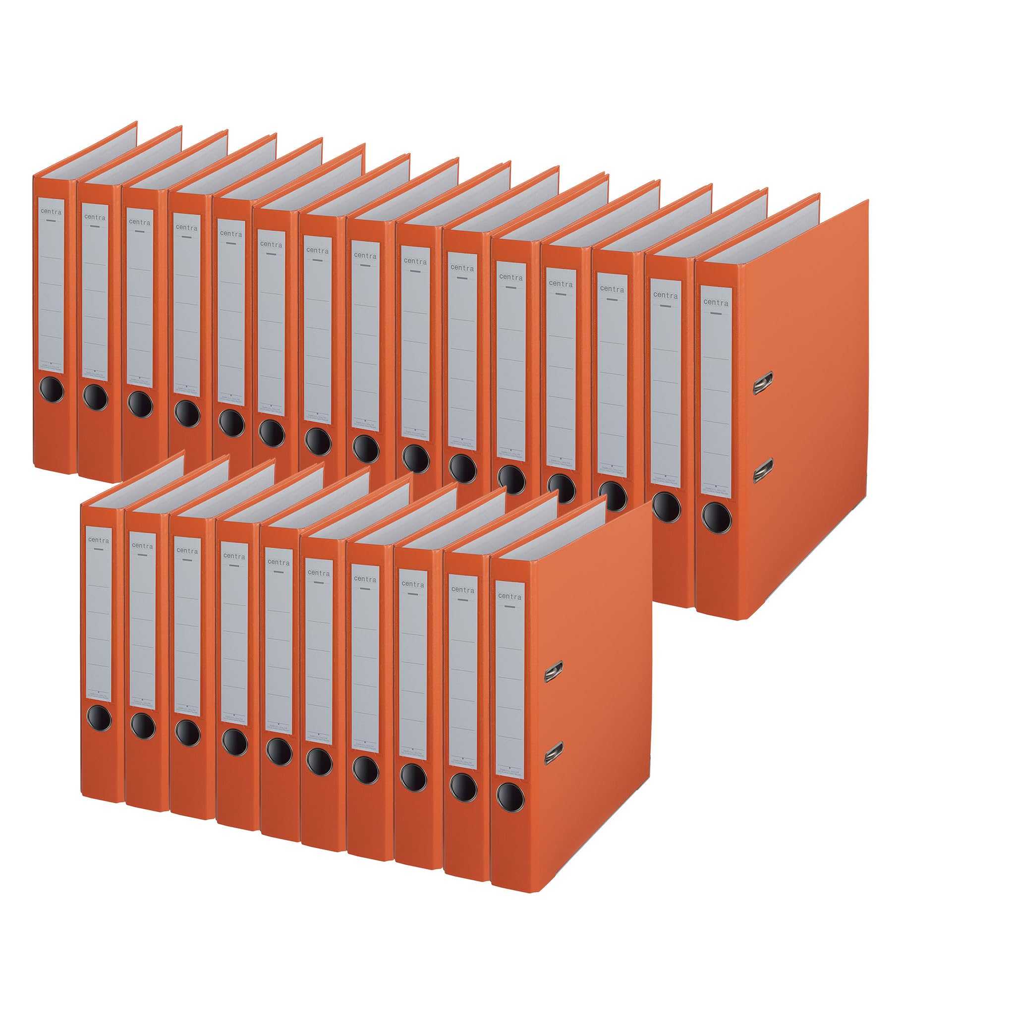 Centra Standard-Ordner (grauappe RC, mit PP-Folie kaschiert, A4, 5,2 cm Rückenbreite, Chromos) orange, 25 Stück