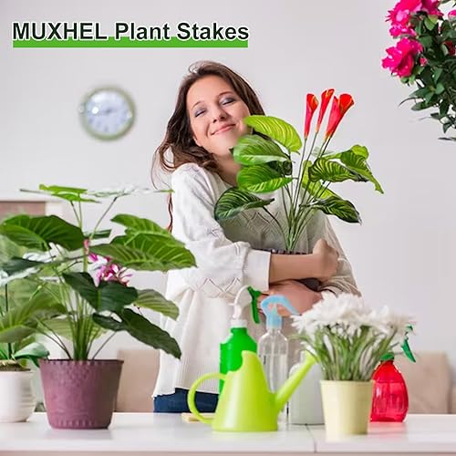 Miniatura 6 de 60 estacas flexibles para plantas, estacas invisibles de soporte para plantas de 15.7 pulgadas, varillas verdes de un solo tallo adecuado para