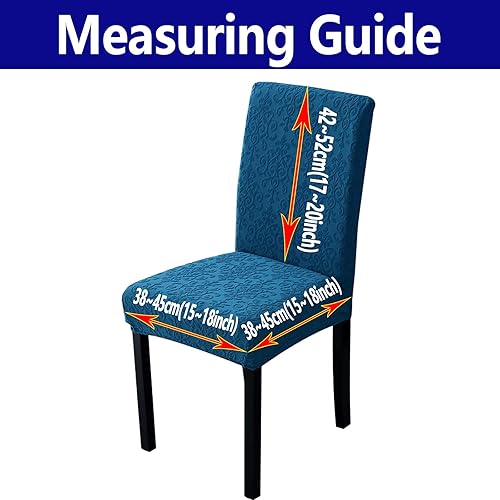 Miniatura 4 de ILMF Jacquard Dining Chair Slipcovers, Washable Stretch Elastic Spandex Dining Room Chair Covers Universal Removable Armless Chair Protector Cover