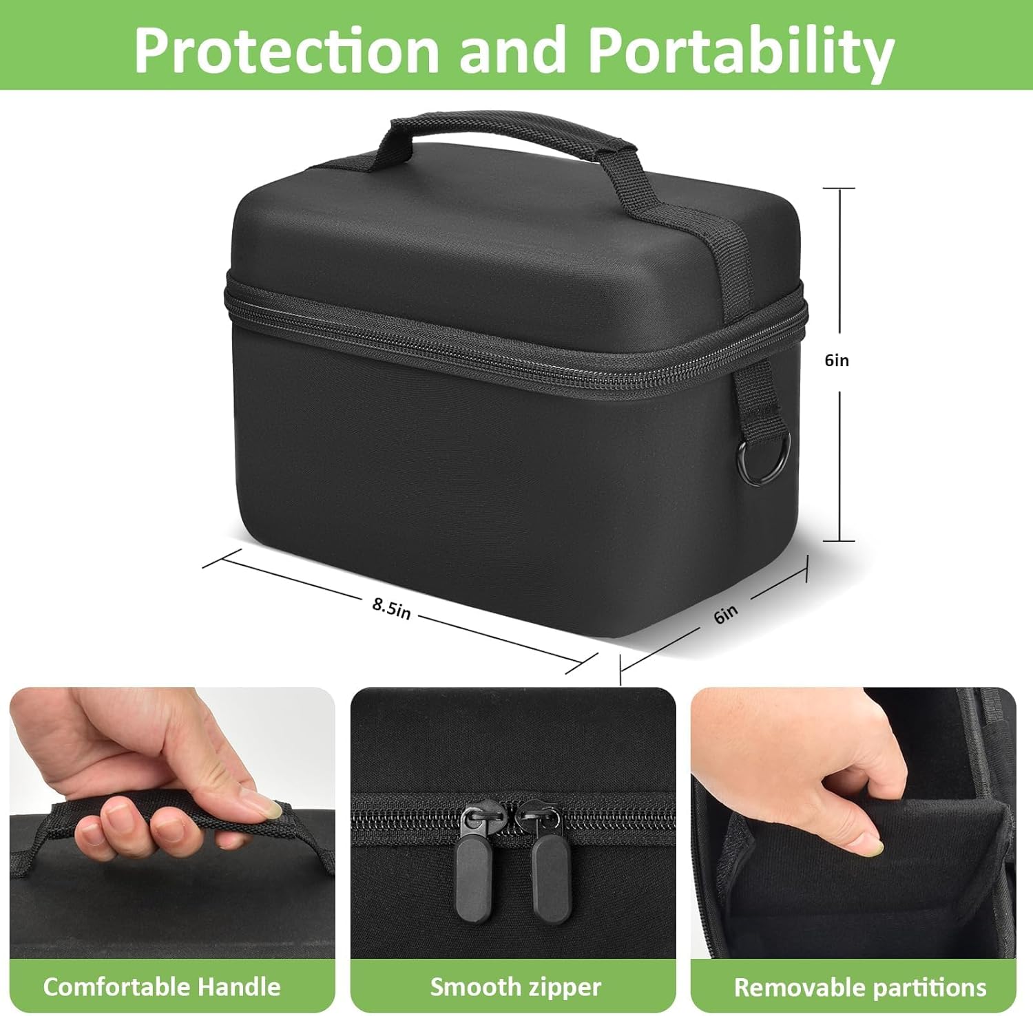ALKOO Camera Bag Camera Case for Canon EOS Rebel T7 T100 4000D/ for Sony a6400 a6100 a6300 a6600 a6700, Travel DSLR Mirrorless Camera Bag with Adjustable Dividers for Photographer- Black (Box Only)