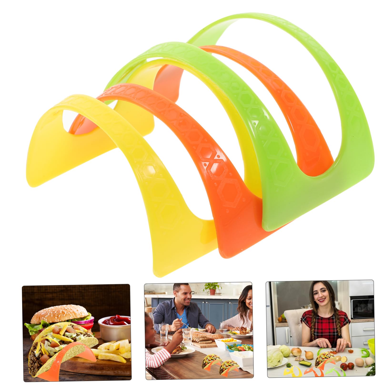 Homoyoyo 50pcs Taco Holder Plastic Taco Stands for Soft Compact Stackable Design for Family Gatherings