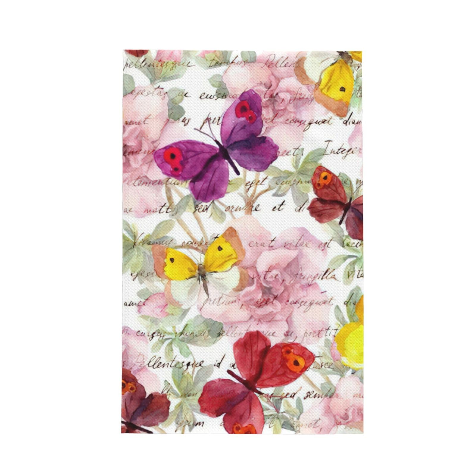 CKGODGF Butterfly Print Absorbent Waffle Dishcloths,Kitchen Towels With Hanging Loops,Tea Towels.