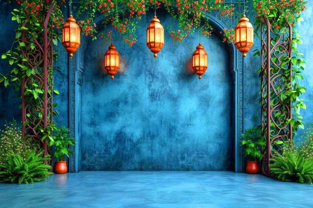 Indian Traditional Doorway Arch Background Photography Backdrops Nature Backdrop Curtain Cloth Birthday Background Seamless Photo Booth Prop Backdrop Size 5Feet Height & 8Feet Width(5 * 8)-picture-29