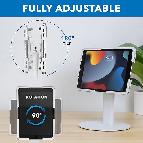 Miniatura 4 de Mount-It! Soporte universal para tableta con inclinación, soporte de quiosco de punto de venta al por menor para iPad POS, se adapta a tabletas de