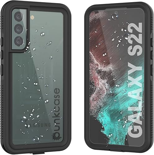Punkcase Funda impermeable para Galaxy S22 Ultimato Series Slim Fit Certificado IP68 A prueba de golpes A prueba de suciedad a prueba de nieve Funda