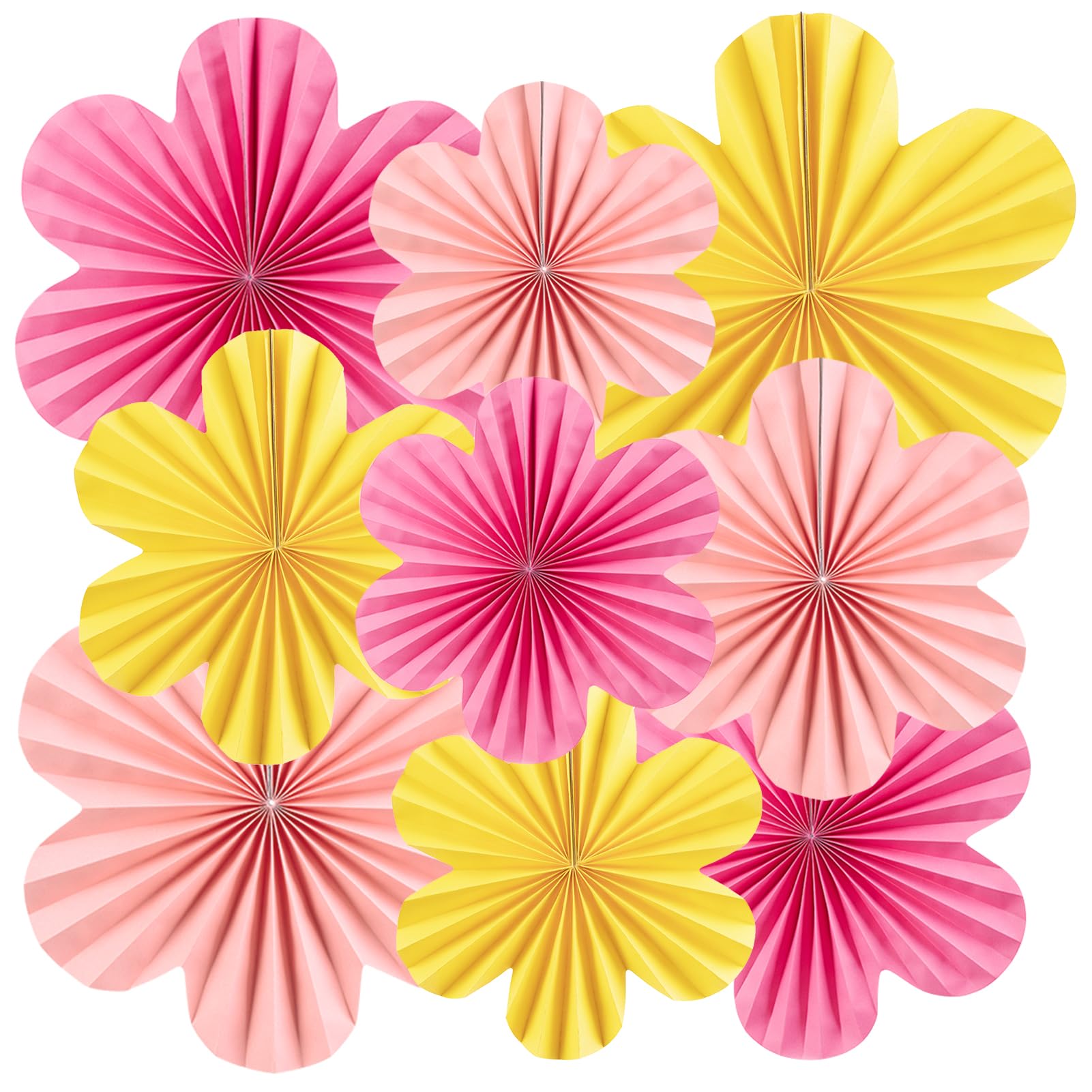 SUNBEAUTY 6er Set Papier Fächer Dekoration für Party Feier Hochzeit Geburtstag 21cm 31cm 42cm