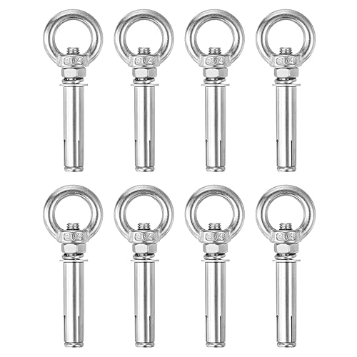 Miniatura 116 de uxcell Aro de elevación de la expansión, 5pcs M8x100mm 304 tornillo de expansión de acero inoxidable con anillo de ojo para pared de ladrillo
