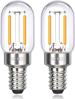 E12 LED Himalayan Salt Lamp Bulbs Night Light Bulbs 2 Watt Equal 25W Small Appliance Light Bulb Microwave Light Bulbs Under Hood 200LM 2700k T22-2 Pack
