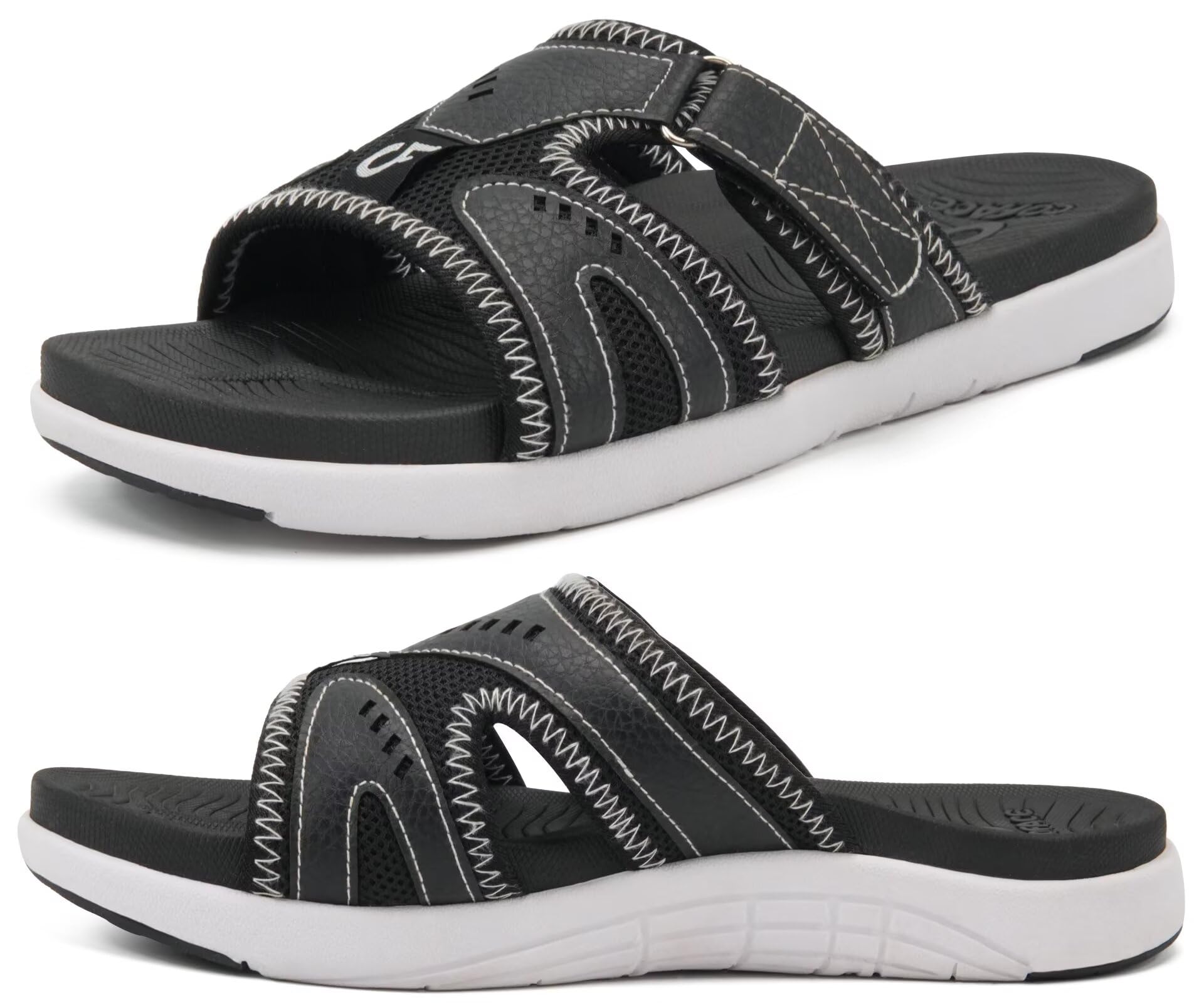 Mens Sport Recovery Sandals Plantar Fasciitis Soft Cushion Lightweight Orthotic Slides for Men